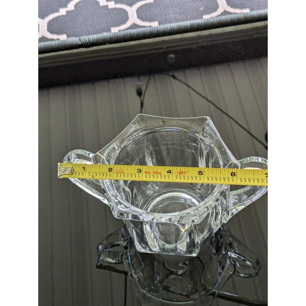 IMPERIAL GLASS-OHIO Old Williamsburg Glass Sugar Bowl Dish Clear Double Handles